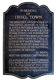 Ithiel Town memorial plaque in the Center Church on the Green, New Haven, Connecticut - 20120429.jpg