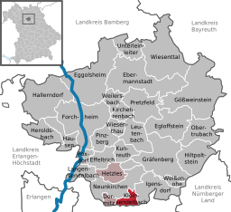 Läget för Kleinsendelbach i Landkreis Forchheim