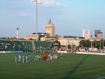 Kodak Tower from Rochester Community Sports Complex Stadium