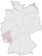 Lage der kreisfreien Stadt Kaiserslautern in Deutschland