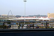Jalur Maglev sedang dibangun di depan Bandara Internasional Changsha Huanghua (2015)