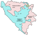 Republika Srpska (roze) i Brčko distrikt (zeleno)