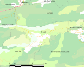 Mapa obce Sigale