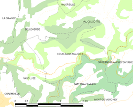 Mapa obce Cour-Saint-Maurice