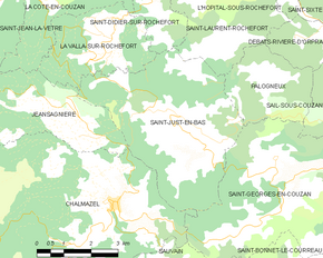 Poziția localității Saint-Just-en-Bas