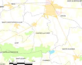 Mapa obce Châtres-la-Forêt