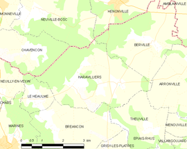 Mapa obce Haravilliers