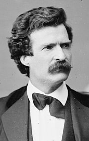 In 1903, Mark Twain back-translated his own short story, "The Celebrated Jumping Frog of Calaveras County". Mark Twain, Brady-Handy photo portrait, Feb 7, 1871, cropped.jpg