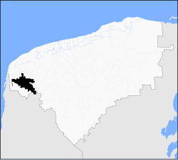 Location o Maxcanú in Yucatán