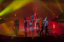 Zdob si Zdub performing at the 2011 Eurovision Song Contest. Moldova at ESC 2011.jpg