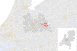 Locatie van de gemeente Woudenberg (gemeentegrenzen CBS 2016)