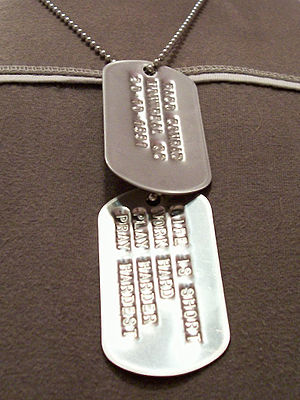 A picture I took of myself wearing dog tags I ...