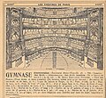 Mappa del Teatro del Ginnasio nel 1925 con i prezzi dei biglietti e l'amministrazione.