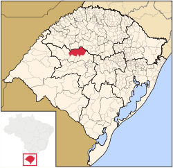 Localização de Tupanciretã no Rio Grande do Sul