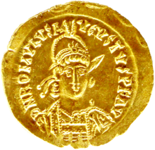 Solidus of Romulus Augustulus. Romulus Augustulus coin.png