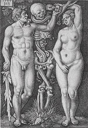 Photograph of "Adam and Eve", 1543. ...