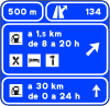 Presenyalització en autopista o autovia d'una zona o àrea de serveis amb sortida exclusiva