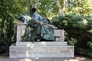 Статуя Анонима в городском парке Будапешта работы Миклоша Лигети (1903)