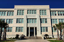 Stephen F Austin Junior High in Galveston, Texas was built by the Works Progress Administration in 1939 Stephen F Austin Junior High Galveston, Texas.JPG