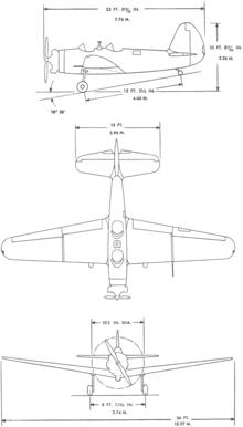 3-view line drawing of the Timm N2T-1 Tutor