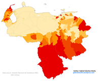Moreno (Mestizo) population of Venezuela in 2011