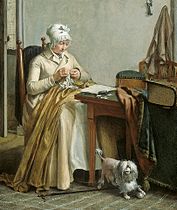 Interieur met een naaiende vrouw, Rijksmuseum