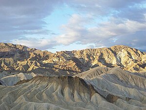 Zabriskie Point at sunrise in Death Valley