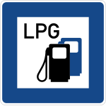 Bensinstation med motorgas (LPG)
