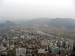 Panoramic view of Pingshi Town.