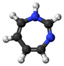 Ball-and-stick model of the 1,3-diazepine molecule