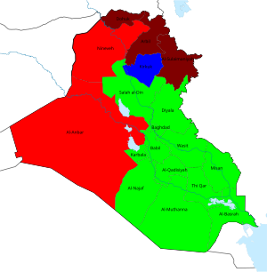 2013 Iraqi governorate election status.svg