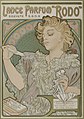 Lance-parfum Rodo (1896-1897), lithographie signé Mucha.