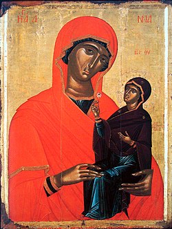 250px-Angelos_Akotanos_-_Saint_Anne_with_the_Virgin_-_15th_century Всемирното Православие - Пресвета Богородица