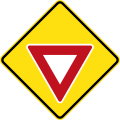 (W3-202) Give Way Sign ahead (used in New South Wales)