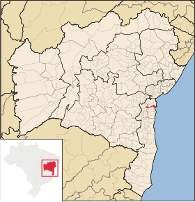 Poziția localității Nilo Peçanha (Bahia)