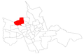 Localização do bairro Caturrita no distrito da Sede.