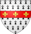 Lilienbesetztes Band auf Hermelin Wappen von Acigné