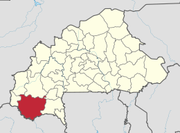Provincia di Comoé – Localizzazione