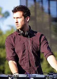 Harris performing in Orange County, California (2011) Calvin Harris 2011 (7395509804) (cropped).jpg