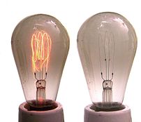 carbon filament lamp, grey coloured bulb resul...