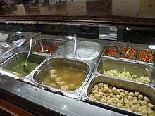 Ready-made food at a Haldiram's restaurant in Delhi for quick service Chaat items at Haldiram's, Delhi.JPG