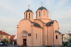 The new Orthodox church dedicated to Saint Basil of Ostrog
