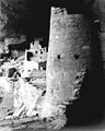 Torre redonda, Cliff Hotel de lujo, Mesa Verde (Foto Ansel Adams, 1941)