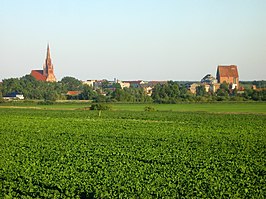 Gezicht vanuit het dal van de Trebel over Demmin