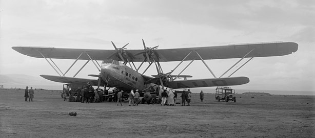 מטוס "Hanno" לאחר נחיתה בצמח, אוקטובר 1931