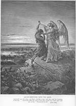 Miniatura para Jacob luchando con el ángel