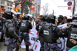 Protesters during the 2006 Nepalese revolution Jana andolan.jpg