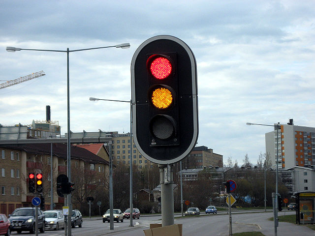 Leuchtdiodenampel in Örnsköldsvik, Schweden