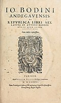 « Six Livres de la République » (1576) de Jean Bodin