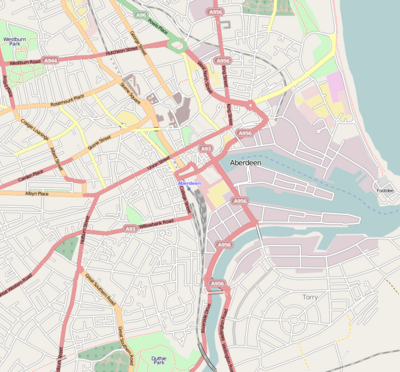 Mapa de localización de Aberdeen Central